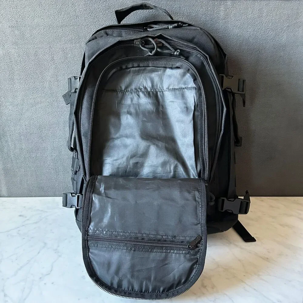 Highland Tactical Black Rumble Backpack Molle Webbing Water Resistant Pack
